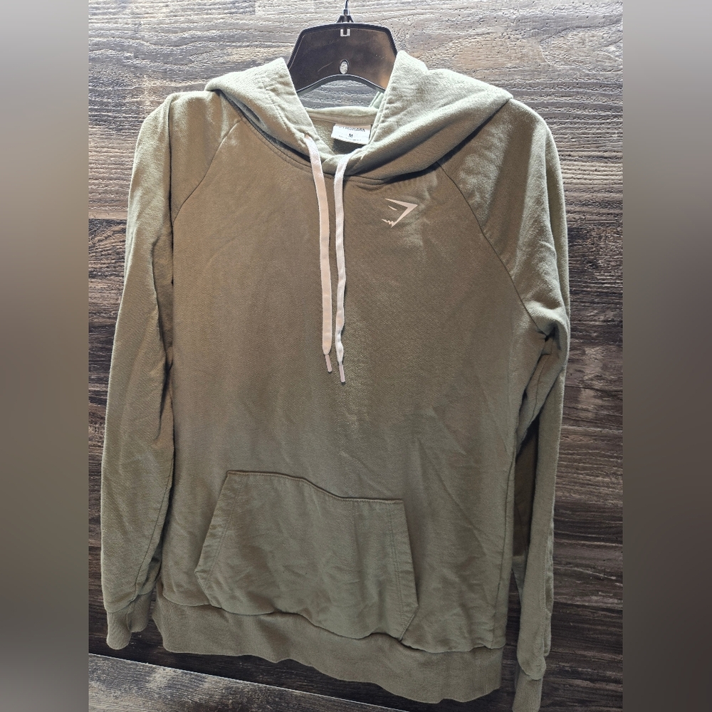 Gymshark Crest‎ Green Hoodie Activewear Sweatshirt Women's Medium Gym Workout